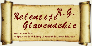Melentije Glavendekić vizit kartica